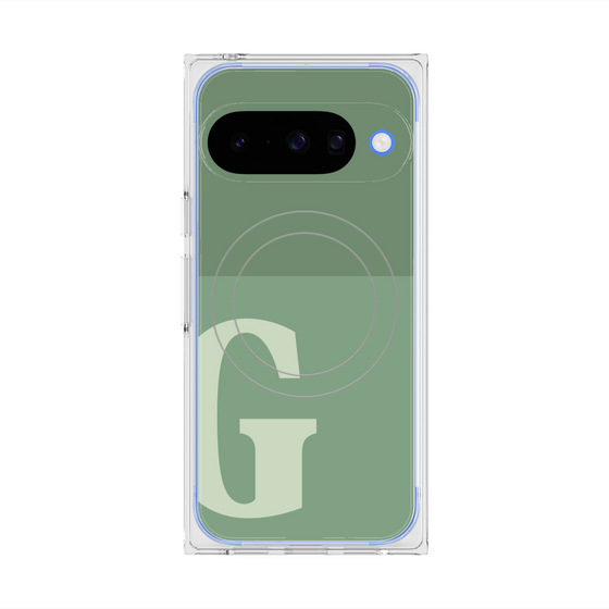プレミアムスクエアケース with Pixelsnap［ オリジナル - initial two tone - G green ］