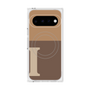 プレミアムスクエアケース with Pixelsnap［ オリジナル - initial two tone - I brown ］