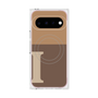 プレミアムスクエアケース with Pixelsnap［ オリジナル - initial two tone - I brown ］