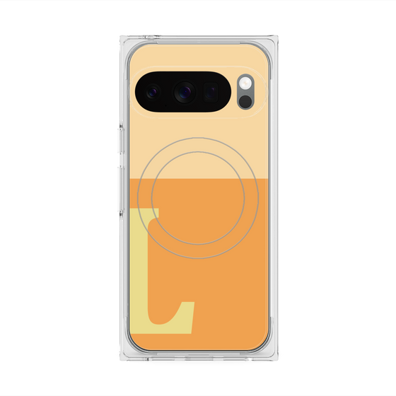 プレミアムスクエアケース with Pixelsnap［ オリジナル - initial two tone - L orange ］