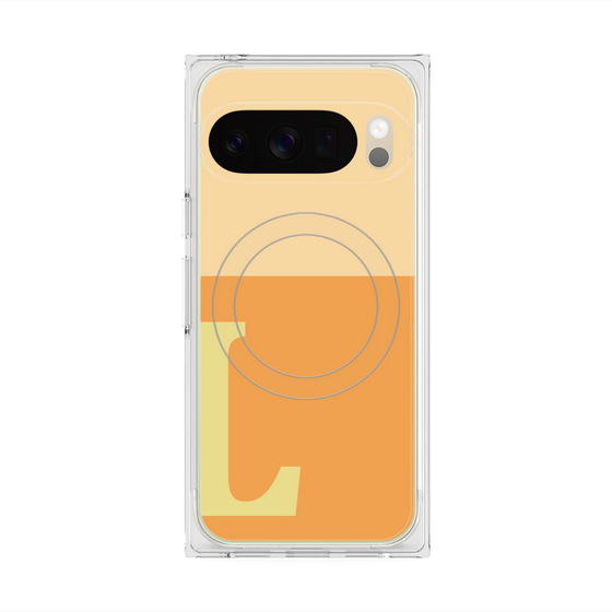 プレミアムスクエアケース with Pixelsnap［ オリジナル - initial two tone - L orange ］