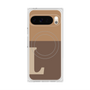 プレミアムスクエアケース with Pixelsnap［ オリジナル - initial two tone - L brown ］