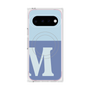 プレミアムスクエアケース with Pixelsnap［ オリジナル - initial two tone - M blue ］