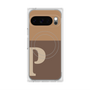 プレミアムスクエアケース with Pixelsnap［ オリジナル - initial two tone - P brown ］