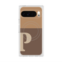 プレミアムスクエアケース with Pixelsnap［ オリジナル - initial two tone - P brown ］