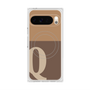 プレミアムスクエアケース with Pixelsnap［ オリジナル - initial two tone - Q brown ］