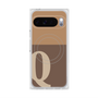 プレミアムスクエアケース with Pixelsnap［ オリジナル - initial two tone - Q brown ］