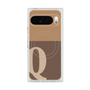 プレミアムスクエアケース with Pixelsnap［ オリジナル - initial two tone - Q brown ］