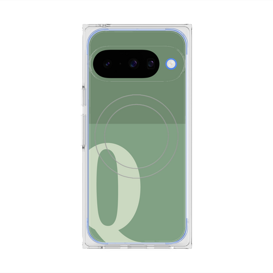 プレミアムスクエアケース with Pixelsnap［ オリジナル - initial two tone - Q green ］