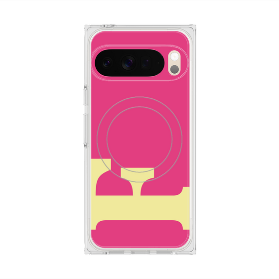 プレミアムスクエアケース with Pixelsnap［ オリジナル - initial color - F pink ］