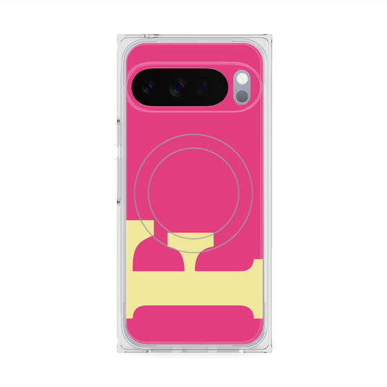 プレミアムスクエアケース with Pixelsnap［ オリジナル - initial color - F pink ］