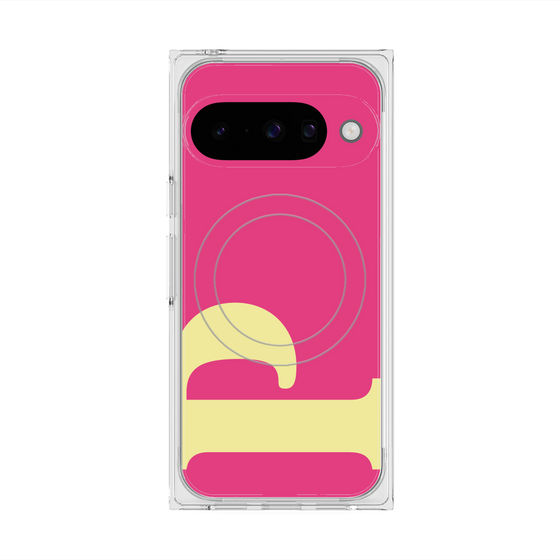 プレミアムスクエアケース with Pixelsnap［ オリジナル - initial color - P pink ］
