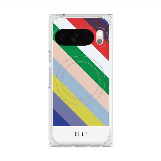 プレミアムスクエアケース with Pixelsnap［ ELLE - シック - スプリング ］