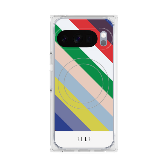 プレミアムスクエアケース with Pixelsnap［ ELLE - シック - スプリング ］