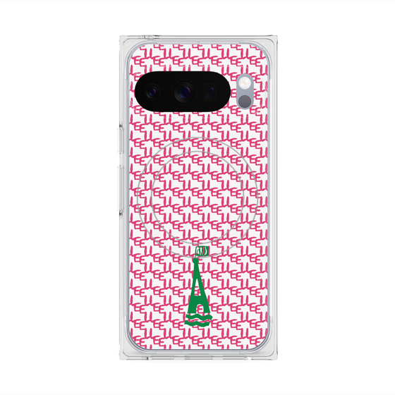 プレミアムスクエアケース with Pixelsnap［ ELLE - ロゴモノグラム ］
