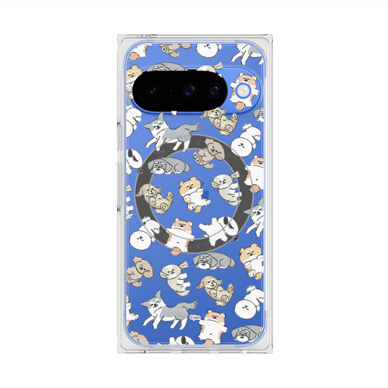 プレミアムスクエアケース with Pixelsnap［ こんにちは、いぬです - おひるね ］