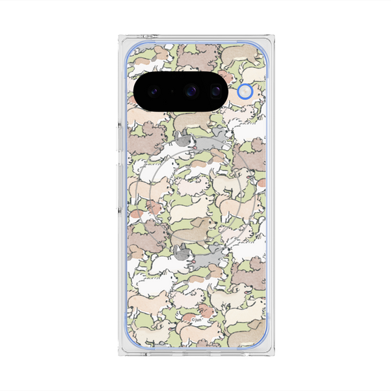 プレミアムスクエアケース with Pixelsnap［ こんにちは、いぬです - いぬだらけ ］