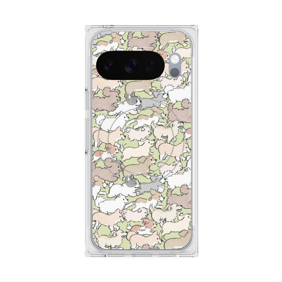 プレミアムスクエアケース with Pixelsnap［ こんにちは、いぬです - いぬだらけ ］