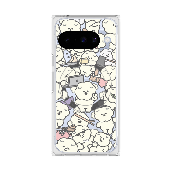 プレミアムスクエアケース with Pixelsnap［ もっさりもさお - もさもさ - クリア ］