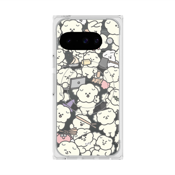 プレミアムスクエアケース with Pixelsnap［ もっさりもさお - もさもさ - クリア ］