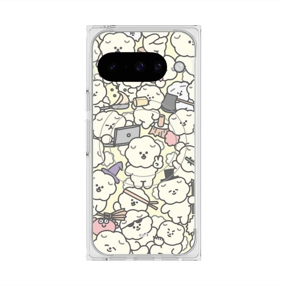 プレミアムスクエアケース with Pixelsnap［ もっさりもさお - もさもさ - ベージュ ］