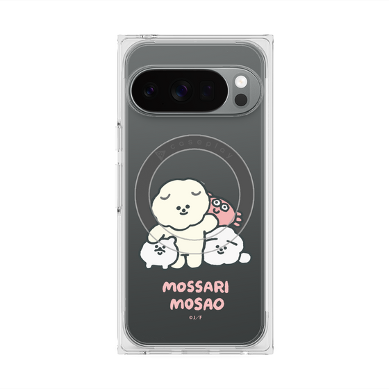 プレミアムスクエアケース with Pixelsnap［ もっさりもさお - みんないっしょ - クリア ］