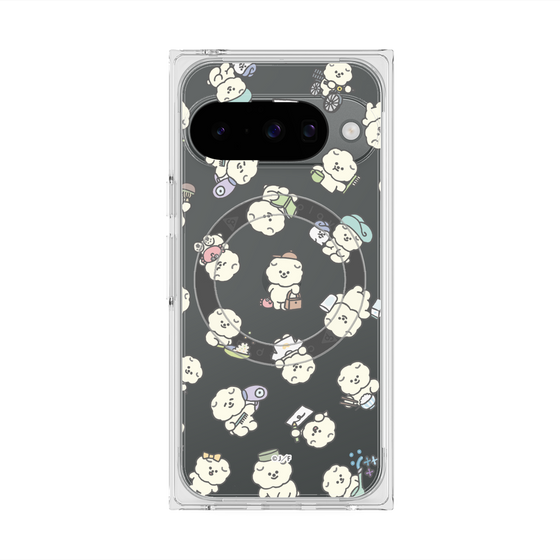 プレミアムスクエアケース with Pixelsnap［ もっさりもさお - もさおがいっぱい - クリア ］