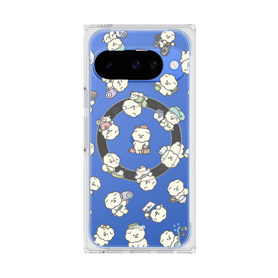 プレミアムスクエアケース with Pixelsnap［ もっさりもさお - もさおがいっぱい - クリア ］