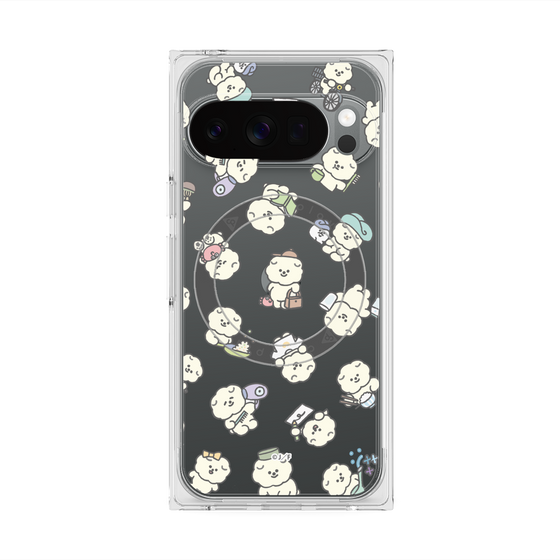 プレミアムスクエアケース with Pixelsnap［ もっさりもさお - もさおがいっぱい - クリア ］