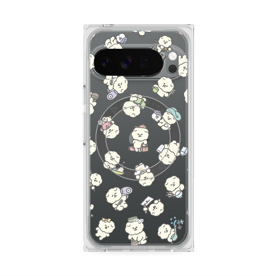プレミアムスクエアケース with Pixelsnap［ もっさりもさお - もさおがいっぱい - クリア ］
