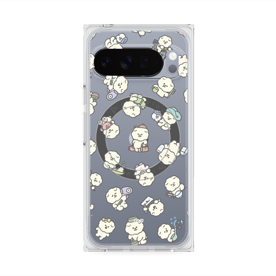 プレミアムスクエアケース with Pixelsnap［ もっさりもさお - もさおがいっぱい - クリア ］