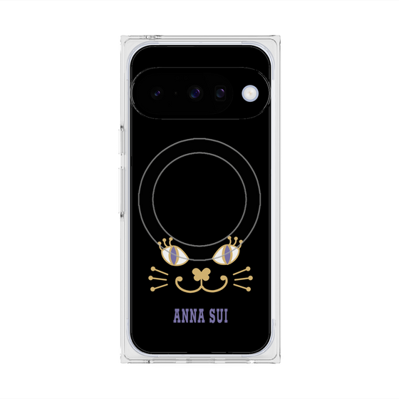 プレミアムスクエアケース with Pixelsnap［ ANNA SUI - フェイス - ブラック ］