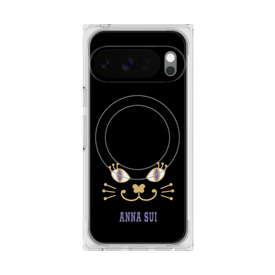 プレミアムスクエアケース with Pixelsnap［ ANNA SUI - フェイス - ブラック ］