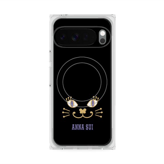 プレミアムスクエアケース with Pixelsnap［ ANNA SUI - フェイス - ブラック ］