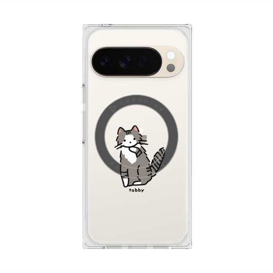 プレミアムスクエアケース with Pixelsnap［ オリジナル - CASEPLAYネコ - tabby ］