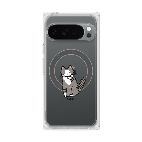 プレミアムスクエアケース with Pixelsnap［ オリジナル - CASEPLAYネコ - tabby ］