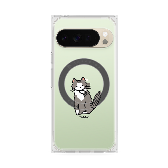 プレミアムスクエアケース with Pixelsnap［ オリジナル - CASEPLAYネコ - tabby ］