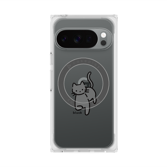 プレミアムスクエアケース with Pixelsnap［ オリジナル - CASEPLAYネコ - black ］