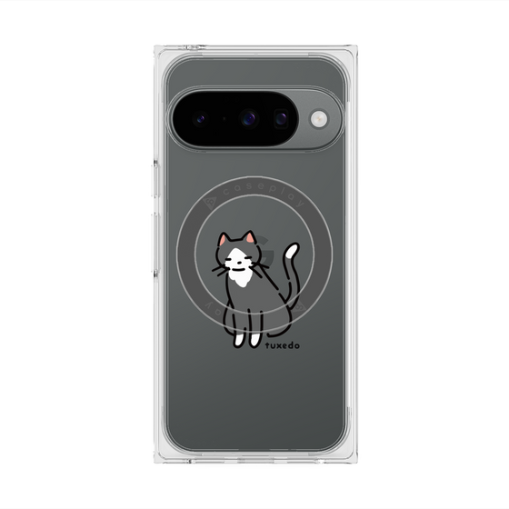 プレミアムスクエアケース with Pixelsnap［ オリジナル - CASEPLAYネコ - tuxedo ］