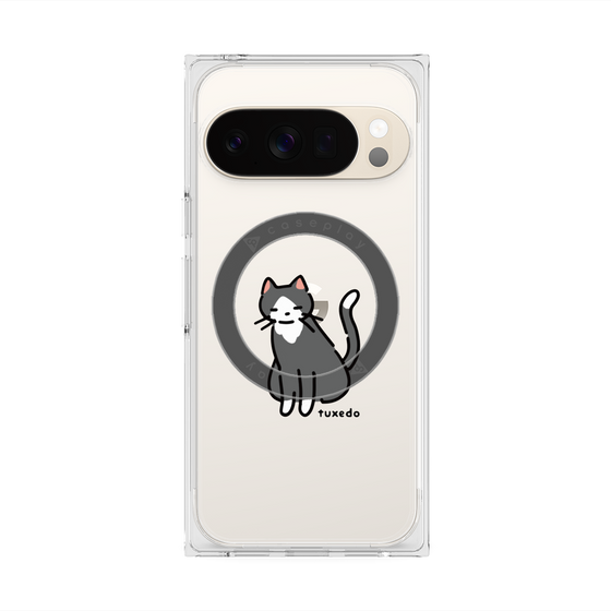 プレミアムスクエアケース with Pixelsnap［ オリジナル - CASEPLAYネコ - tuxedo ］