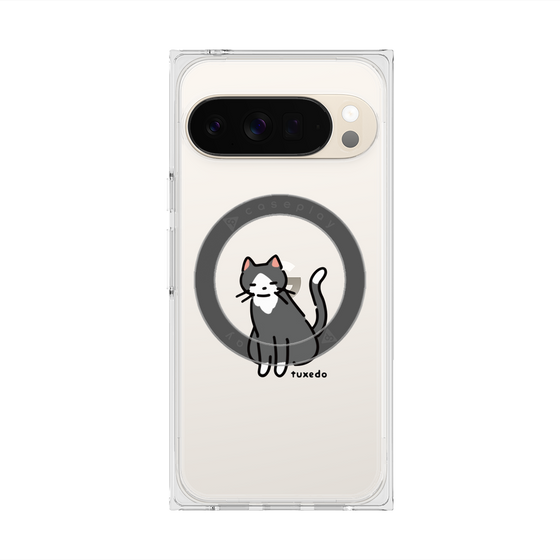 プレミアムスクエアケース with Pixelsnap［ オリジナル - CASEPLAYネコ - tuxedo ］