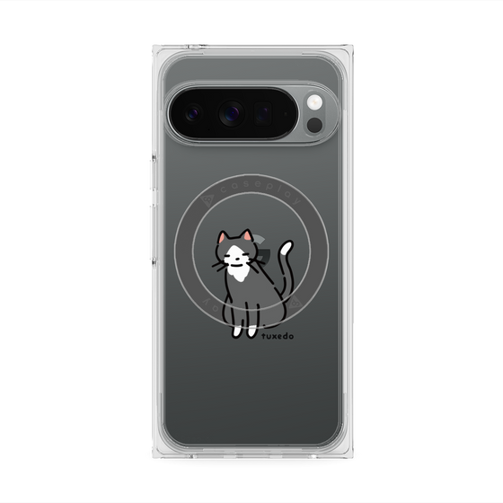 プレミアムスクエアケース with Pixelsnap［ オリジナル - CASEPLAYネコ - tuxedo ］