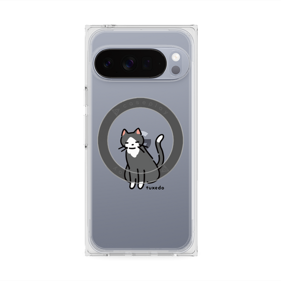 プレミアムスクエアケース with Pixelsnap［ オリジナル - CASEPLAYネコ - tuxedo ］