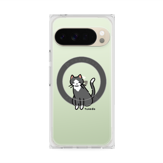 プレミアムスクエアケース with Pixelsnap［ オリジナル - CASEPLAYネコ - tuxedo ］