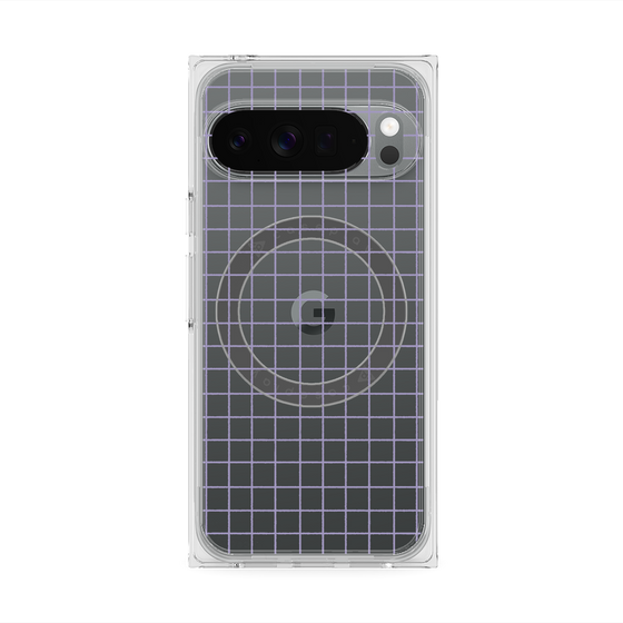 プレミアムスクエアケース with Pixelsnap［ オリジナル - 推し色チェック - パープル ］