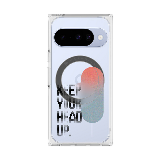プレミアムスクエアケース with Pixelsnap［ オリジナル - ドットオーバーレイ - KEEP YOUR HEAD UP/A ］