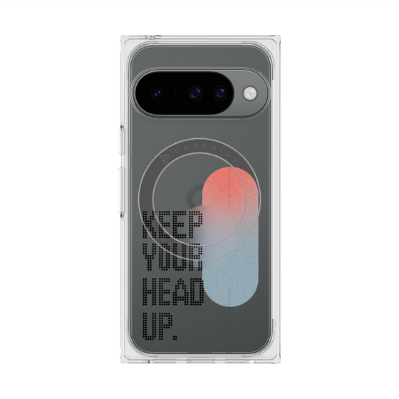 プレミアムスクエアケース with Pixelsnap［ オリジナル - ドットオーバーレイ - KEEP YOUR HEAD UP/A ］
