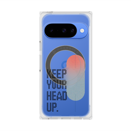プレミアムスクエアケース with Pixelsnap［ オリジナル - ドットオーバーレイ - KEEP YOUR HEAD UP/A ］