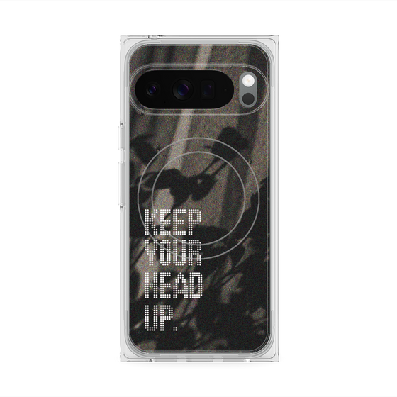 プレミアムスクエアケース with Pixelsnap［ オリジナル - ドットオーバーレイ - KEEP YOUR HEAD UP/B ］
