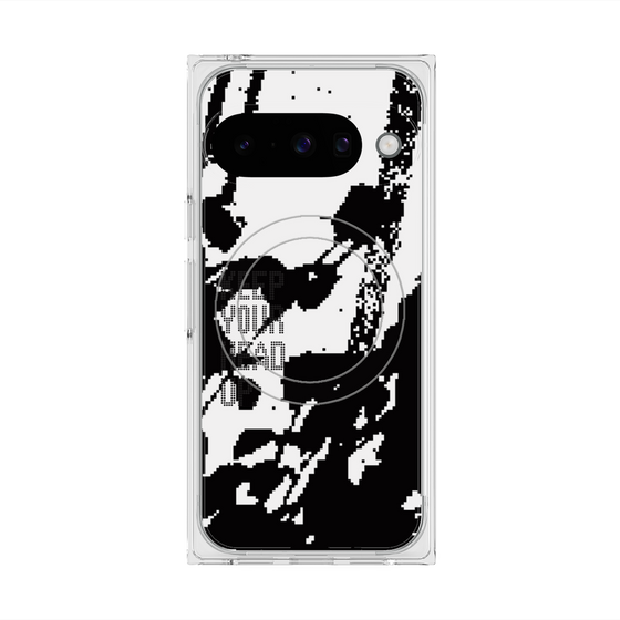 プレミアムスクエアケース with Pixelsnap［ オリジナル - ドットオーバーレイ - KEEP YOUR HEAD UP/C ］